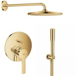 Zestaw Grohe Lineare bateria wannowo-prysznicowa podtynkowa z deszczownica i zestawem prysznicowym Cool Sunrise  (24064GL1, 26558GL0, 28362GL1, 26658GL0, 27400GL0)