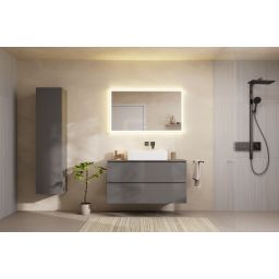 Hansgrohe Raindance Alive Q zestaw prysznicowy ścienny termostatyczny z deszczownicą czarny chrom szczotkowany 24591340