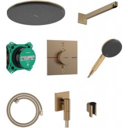 Hansgrohe Raindance Alive S zestaw prysznicowy podtynkowy termostatyczny z deszczownicą brąz szczotkowany 24630140