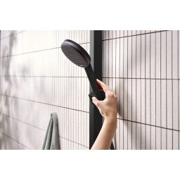Hansgrohe Raindance Alive Q EcoSmart zestaw prysznicowy ścienny termostatyczny z deszczownicą czarny 24581670