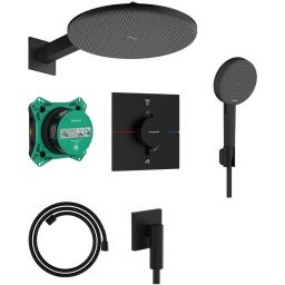 Hansgrohe Raindance Alive S zestaw prysznicowy podtynkowy termostatyczny z deszczownicą czarny 24630670