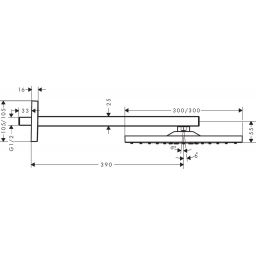 Hansgrohe Raindance E deszczownica 30 cm kwadratowa z ramieniem prysznicowym chrom 26238000