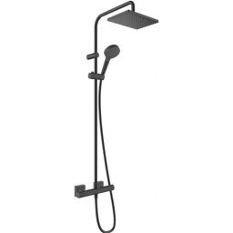 Hansgrohe Vernis Shape zestaw prysznicowy ścienny termostatyczny z deszczownicą czarny mat 26286670
