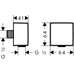 Hansgrohe Fixfit Square przyłącze kątowe chrom 26455000