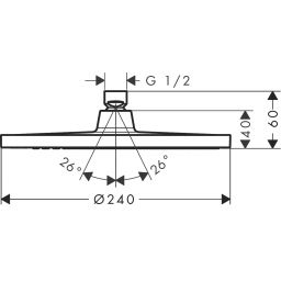 Hansgrohe Crometta S deszczownica 24 cm okrągła chrom 26723000