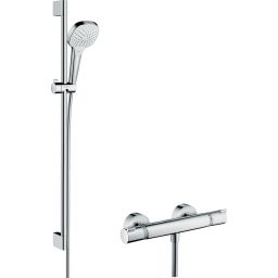 Hansgrohe Croma Select E zestaw prysznicowy ścienny termostatyczny EcoSmart biały/chrom 27082400