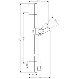 Axor Uno drążek prysznicowy z wężem chrom 27989000