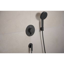 Hansgrohe Porter Fine uchwyt prysznicowy czarny chrom szczotkowany 28885340