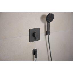 Hansgrohe Porter Fine uchwyt prysznicowy czarny chrom szczotkowany 28885340