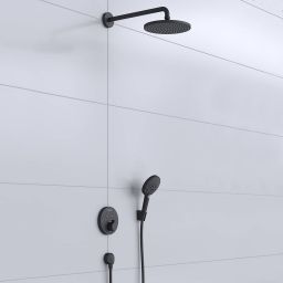 Hansgrohe Raindance S zestaw prysznicowy podtynkowy termostatyczny z deszczownicą czarny mat 27959670
