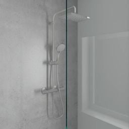 Hansgrohe Vernis Shape zestaw prysznicowy ścienny termostatyczny z deszczownicą chrom 26286000