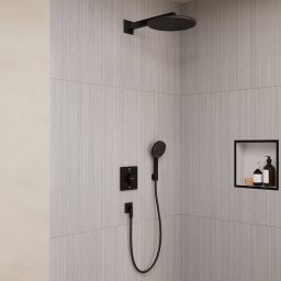 Hansgrohe Raindance Alive S zestaw prysznicowy podtynkowy termostatyczny z deszczownicą czarny 24630670