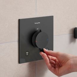 Hansgrohe Ecostat Comfort E bateria wannowo-prysznicowa podtynkowa termostatyczna czarny chrom szczotkowany 33711340