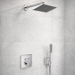 Hansgrohe ShowerSelect zestaw prysznicowy podtynkowy termostatyczny z deszczownicą chrom (28737000, 27413000, 15763000, 01800180, 26889000, 24320000, 28276000)