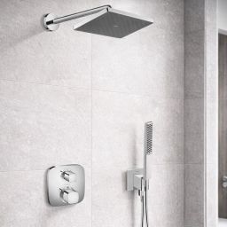 Hansgrohe Ecostat E zestaw prysznicowy podtynkowy termostatyczny z deszczownicą chrom (28737000, 27413000, 15708000, 01800180, 26889000, 24320000, 28276000)