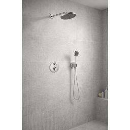 Hansgrohe Ecostat S zestaw prysznicowy podtynkowy termostatyczny z deszczownicą chrom (28056000, 27413000, 15758000, 01800180, 26888000, 28033000, 28276000)