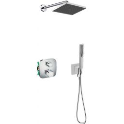 Hansgrohe Ecostat E zestaw prysznicowy podtynkowy termostatyczny z deszczownicą chrom (28737000, 27413000, 15708000, 01800180, 26889000, 24320000, 28276000)