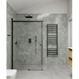 Zestaw Hagser Ulva bateria podtynkowa z deszczownicą 30 cm Ella i kompletem prysznicowym Lea czarny mat HGR25000036