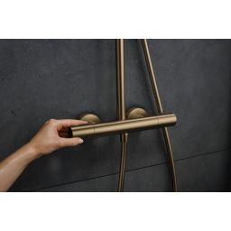 Hansgrohe Pulsify S Puro zestaw prysznicowy ścienny termostatyczny z deszczownicą brąz szczotkowany 24222140