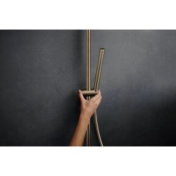 Hansgrohe Pulsify S Puro zestaw prysznicowy ścienny termostatyczny z deszczownicą brąz szczotkowany 24222140