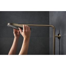 Hansgrohe Pulsify S Puro zestaw prysznicowy ścienny termostatyczny z deszczownicą brąz szczotkowany 24222140