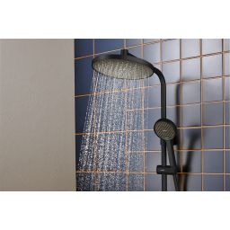 Hansgrohe Activera S zestaw prysznicowy ścienny termostatyczny z deszczownicą czarny 28078670