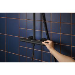 Hansgrohe Activera S zestaw prysznicowy ścienny termostatyczny z deszczownicą czarny 28078670