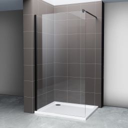 Hagser Bertina Walk-In ścianka prysznicowa 80 cm czarny mat/szkło przezroczyste HGR00000022