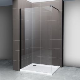 Hagser Bertina Walk-In ścianka prysznicowa 120 cm czarny mat/szkło przezroczyste HGR30000022