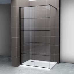 Hagser Agatha Walk-In ścianka prysznicowa 90 cm czarny mat/szkło przezroczyste HGR90000022