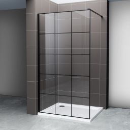 Hagser Agatha Walk-In ścianka prysznicowa 120 cm czarny mat/szkło przezroczyste HGR13000022