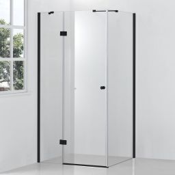 Hagser Gisa kabina prysznicowa 90x100 cm prostokątna czarny mat/szkło przezroczyste HGR17000020