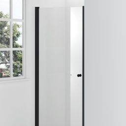 Hagser Gabi drzwi prysznicowe 80 cm jednoczęściowe uchylne czarny mat/szkło przezroczyste HGR22000021