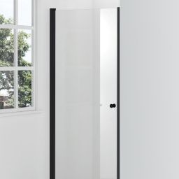 Hagser Gabi drzwi prysznicowe 90 cm jednoczęściowe uchylne czarny mat/szkło przezroczyste HGR23000021