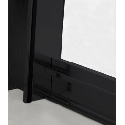 Hagser Ava drzwi prysznicowe 110 cm dwuczęściowe przesuwne czarny mat/szkło przezroczyste HGR14000021