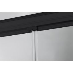 Hagser Ava drzwi prysznicowe 120 cm dwuczęściowe przesuwne czarny mat/szkło przezroczyste HGR15000021