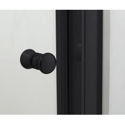 Hagser Ava drzwi prysznicowe 120 cm dwuczęściowe przesuwne czarny mat/szkło przezroczyste HGR15000021