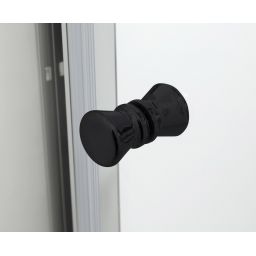 Hagser Ava drzwi prysznicowe 140 cm dwuczęściowe przesuwne czarny mat/szkło przezroczyste HGR16000021