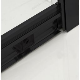 Hagser Ava drzwi prysznicowe 140 cm dwuczęściowe przesuwne czarny mat/szkło przezroczyste HGR16000021