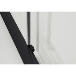 Hagser Ava drzwi prysznicowe 140 cm dwuczęściowe przesuwne czarny mat/szkło przezroczyste HGR16000021