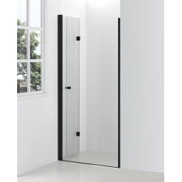 Hagser Carla drzwi prysznicowe 90 cm dwuczęściowe składane czarny mat/szkło przezroczyste HGR17000021
