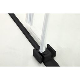 Hagser Alena drzwi prysznicowe 130 cm dwuczęściowe przesuwne czarny mat/szkło przezroczyste HGR19000021