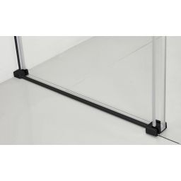 Hagser Alena drzwi prysznicowe 130 cm dwuczęściowe przesuwne czarny mat/szkło przezroczyste HGR19000021