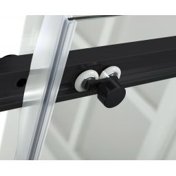 Hagser Alena drzwi prysznicowe 130 cm dwuczęściowe przesuwne czarny mat/szkło przezroczyste HGR19000021