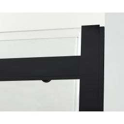 Hagser Alena drzwi prysznicowe 140 cm dwuczęściowe przesuwne czarny mat/szkło przezroczyste HGR21000021