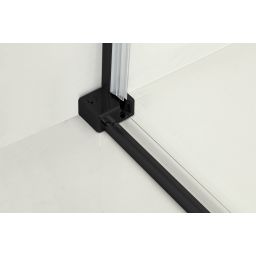 Hagser Alena drzwi prysznicowe 140 cm dwuczęściowe przesuwne czarny mat/szkło przezroczyste HGR21000021