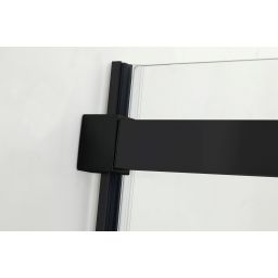 Hagser Alena drzwi prysznicowe 130 cm dwuczęściowe przesuwne czarny mat/szkło przezroczyste HGR19000021