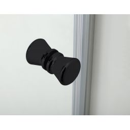 Hagser Alena drzwi prysznicowe 140 cm dwuczęściowe przesuwne czarny mat/szkło przezroczyste HGR21000021