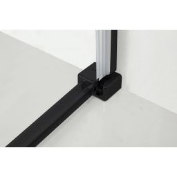 Hagser Alena drzwi prysznicowe 140 cm dwuczęściowe przesuwne czarny mat/szkło przezroczyste HGR21000021