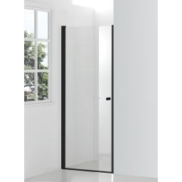 Hagser Gabi drzwi prysznicowe 90 cm jednoczęściowe uchylne czarny mat/szkło przezroczyste HGR23000021